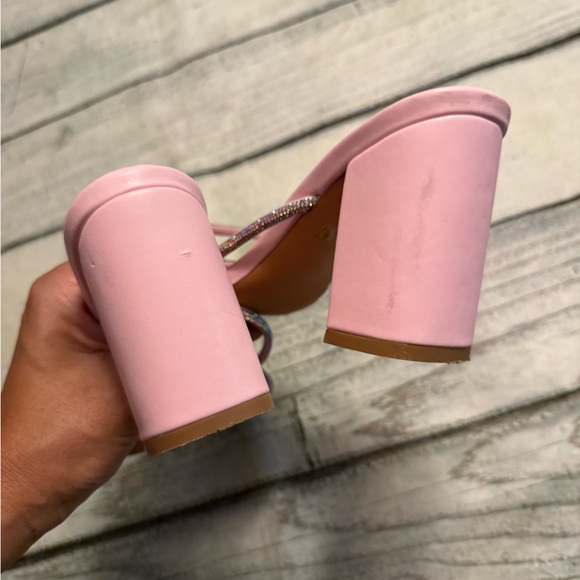Windsor pink sparkly open toe heels. 7.5 - Picture 4 of 7